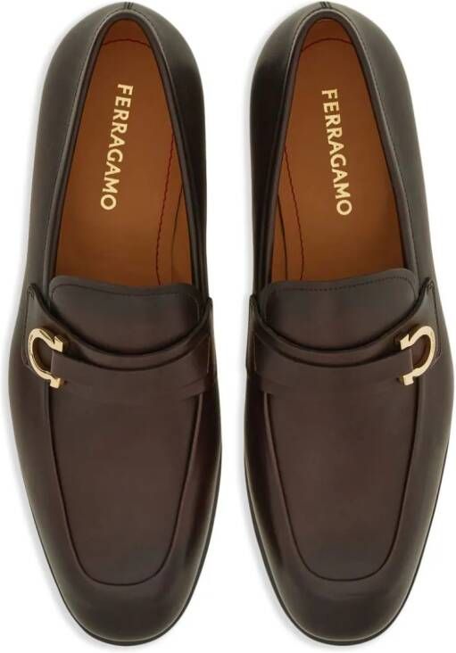 Ferragamo Gancini leren loafers Bruin