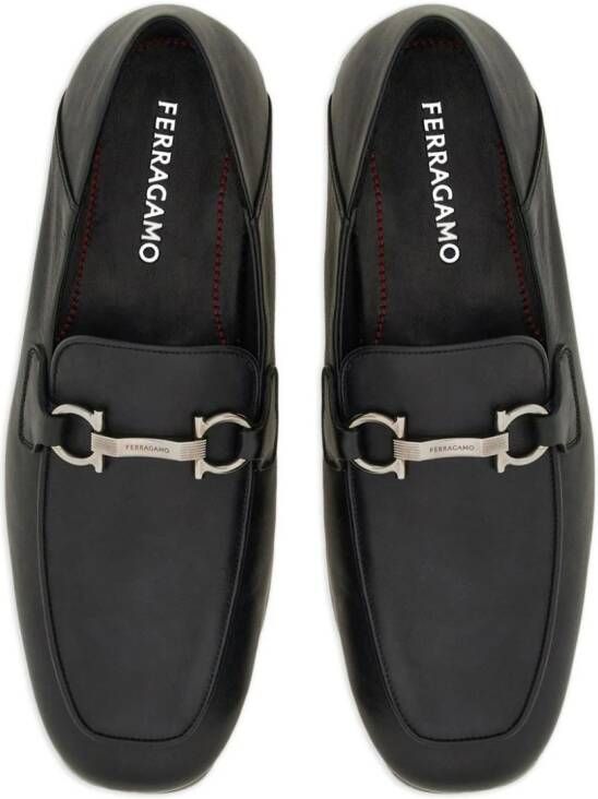 Ferragamo Gancini leren loafers Zwart