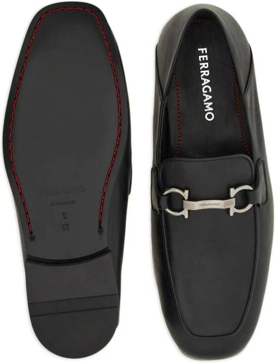 Ferragamo Gancini leren loafers Zwart