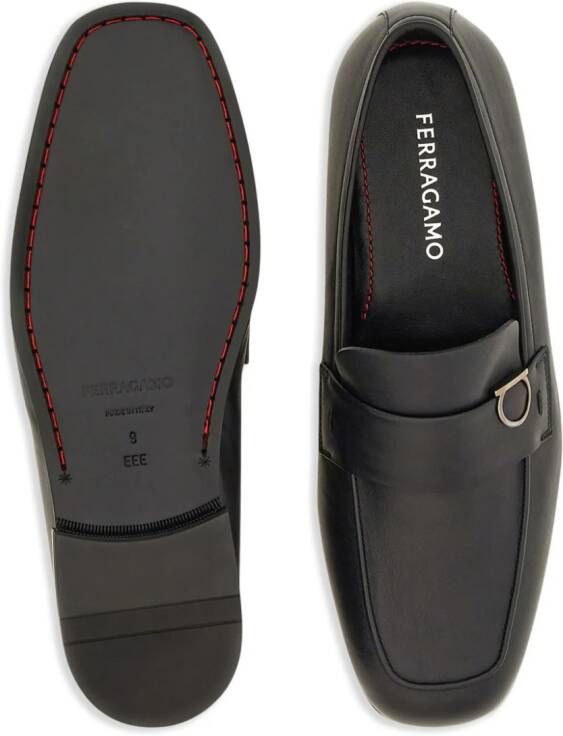 Ferragamo Gancini leren loafers Zwart