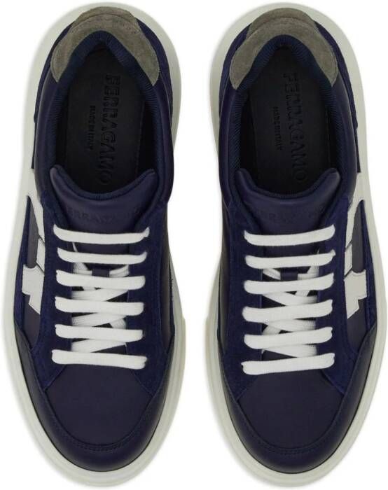 Ferragamo Gancini leren sneakers Blauw