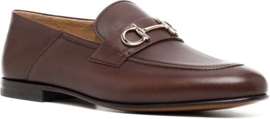 Ferragamo Gancini leren loafers Bruin