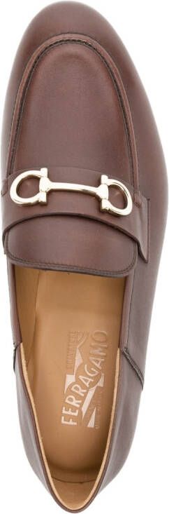 Ferragamo Gancini leren loafers Bruin