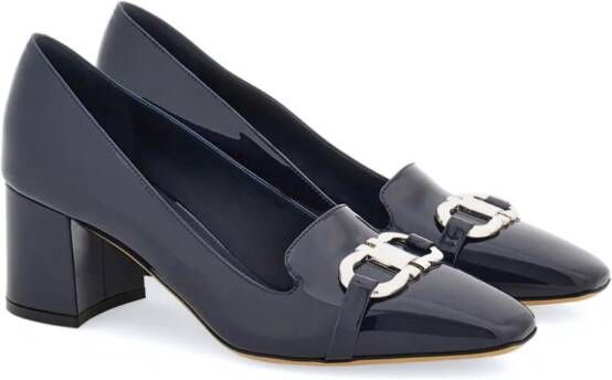 Ferragamo Leren 60 mm pumps met Gancini-plakkaat Blauw