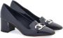 Ferragamo Leren 60 mm pumps met Gancini-plakkaat Blauw - Thumbnail 2