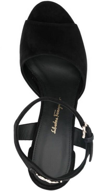 Ferragamo Gancini sandalen met plateauzool Zwart