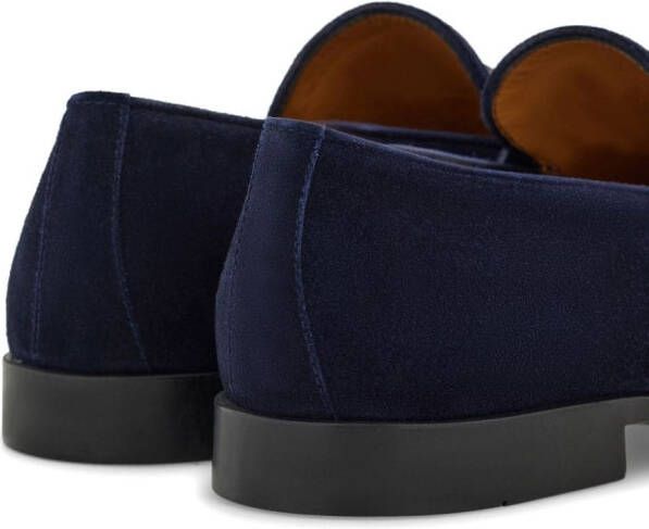 Ferragamo Gancini suède loafers Blauw