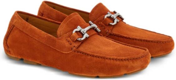 Ferragamo Gancini suède loafers Oranje