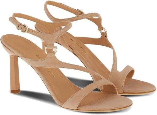 Ferragamo Gancini suède sandalen Beige