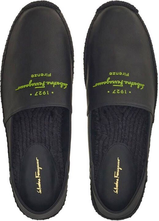 Ferragamo Leren espadrilles Zwart