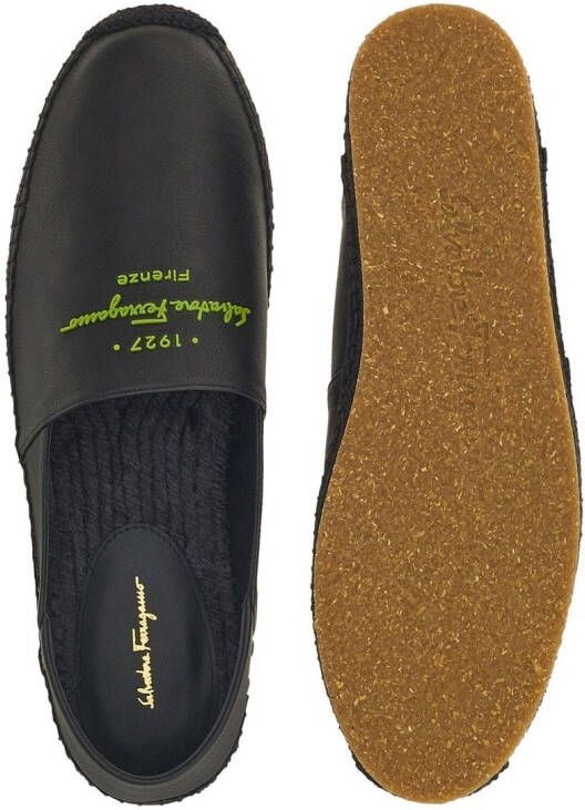 Ferragamo Leren espadrilles Zwart