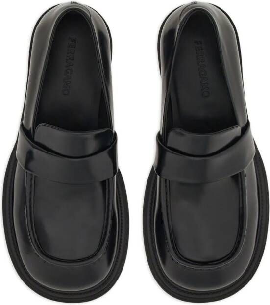 Ferragamo Leren loafers Zwart