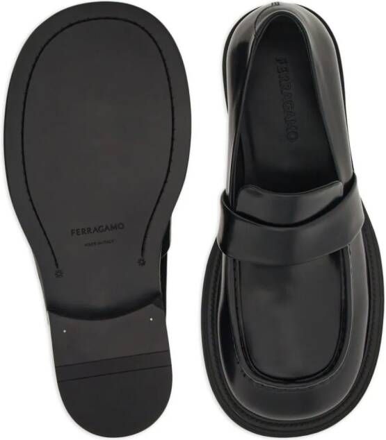 Ferragamo Leren loafers Zwart