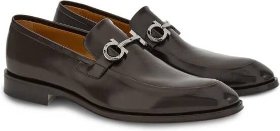 Ferragamo Loafers met Gancini-plakkaat Bruin