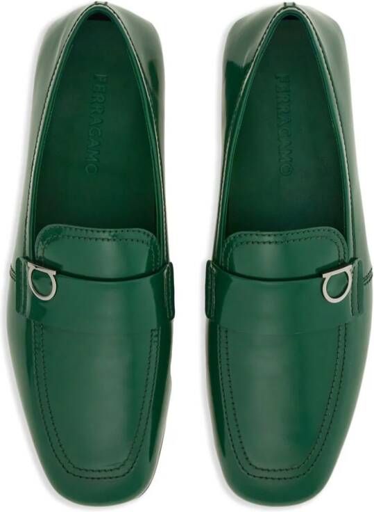 Ferragamo Loafers met Gancini-plakkaat Groen