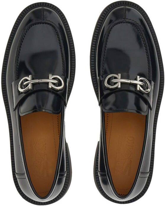 Ferragamo Loafers met Gancini-plakkaat Zwart