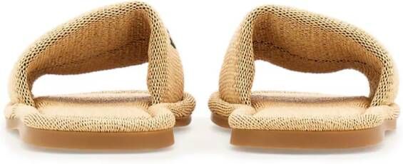 Ferragamo Slippers met geborduurd logo Beige