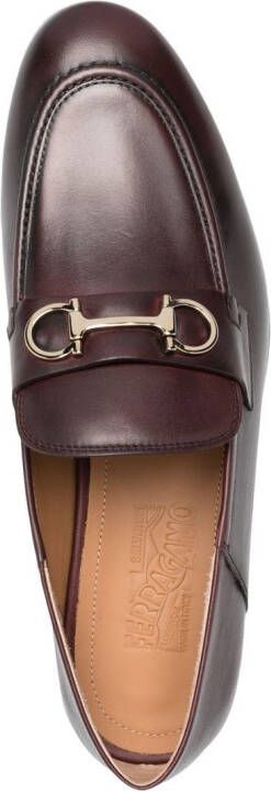 Ferragamo Ottone Gancini loafers met gesp Paars