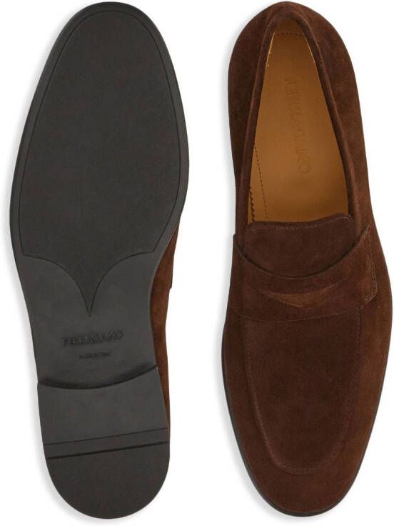 Ferragamo Leren loafers Bruin