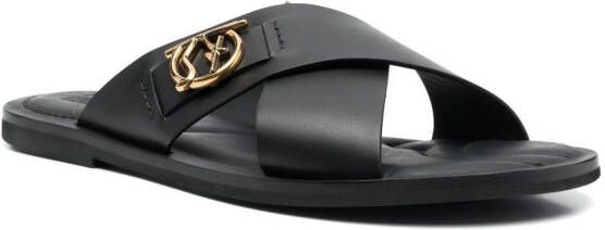 Ferragamo Sandalen met logoplakkaat Zwart