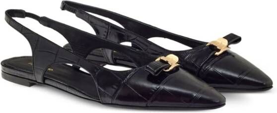 Ferragamo Slingback ballerina's met logoplakkaat Zwart