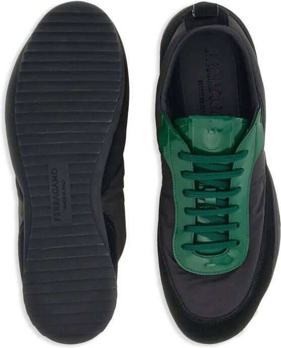 Ferragamo Sneakers met leren afwerking Zwart