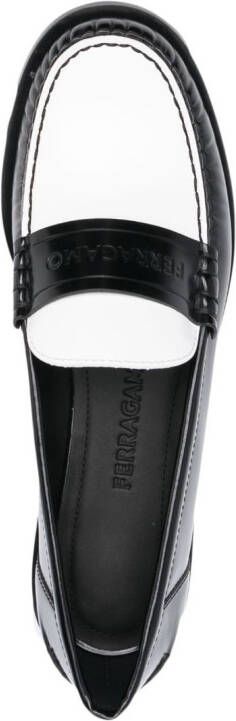 Ferragamo Tweekleurige loafers Zwart