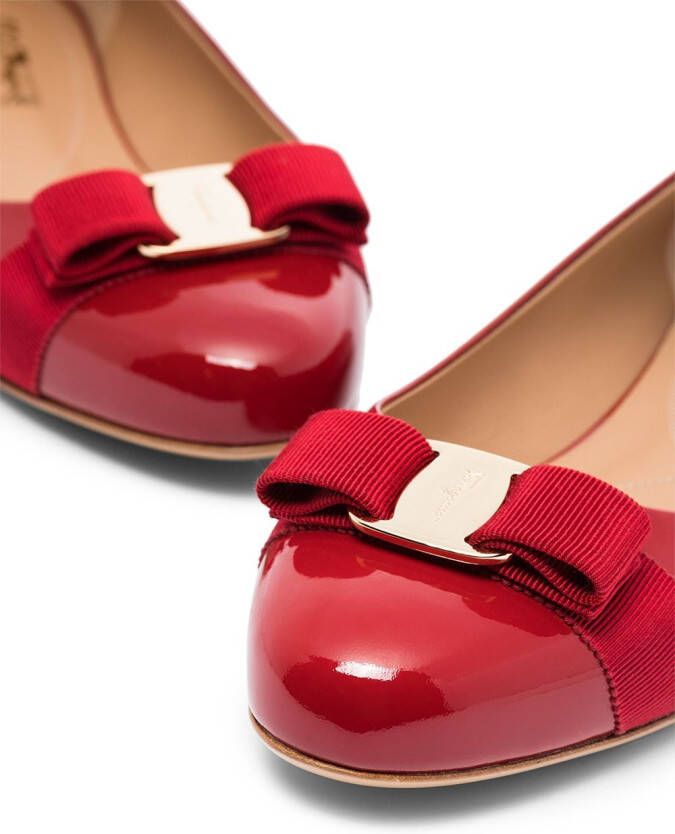 Ferragamo Vara ballerina's met strik Rood