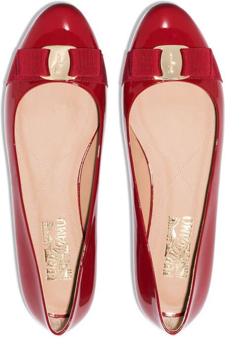 Ferragamo Vara ballerina's met strik Rood