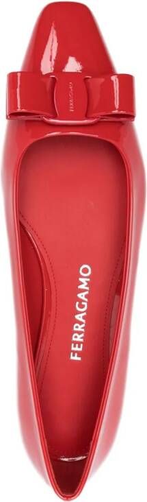 Ferragamo Vara ballerina's met strikdetail Rood