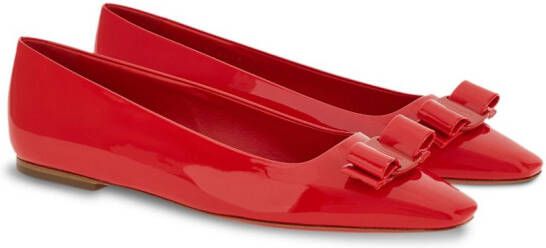 Ferragamo Vara ballerina's met strikdetail Rood