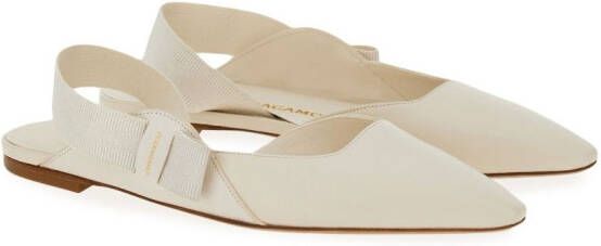 Ferragamo Ballerina's met strikdetail Wit