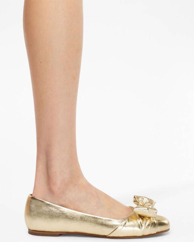 Ferragamo Vara ballerina's met strikdetail Goud