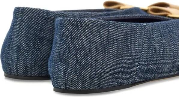 Ferragamo Vara denim ballerina's Blauw