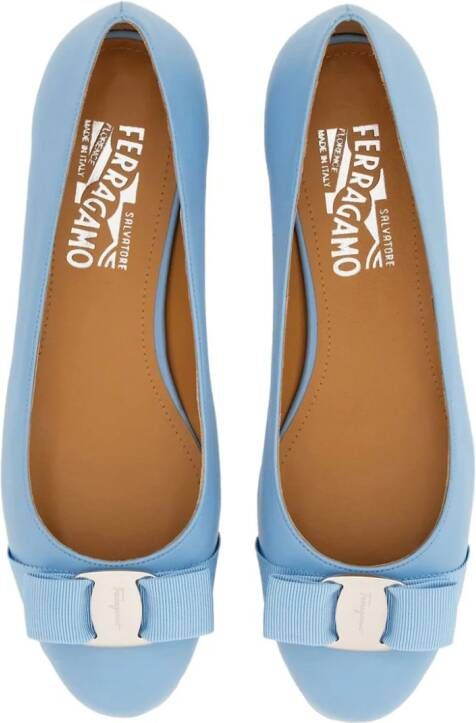 Ferragamo Varina leren ballerina's Blauw