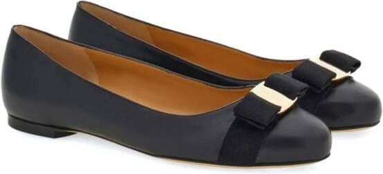 Ferragamo Varina leren ballerina's Zwart