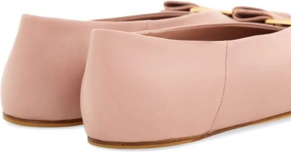 Ferragamo Varina leren ballerina's Roze