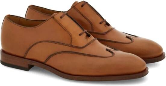 Ferragamo Oxford leren wingtip schoenen Bruin