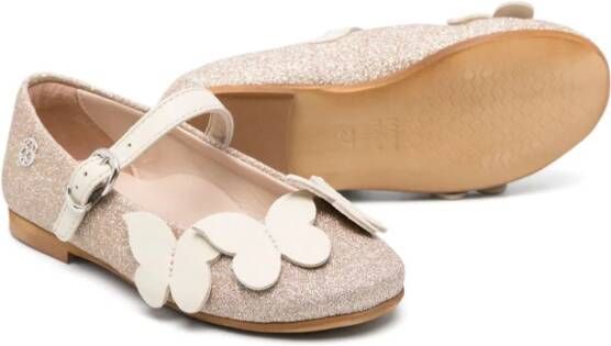 Florens Ballerina's met vlinderpatch Beige