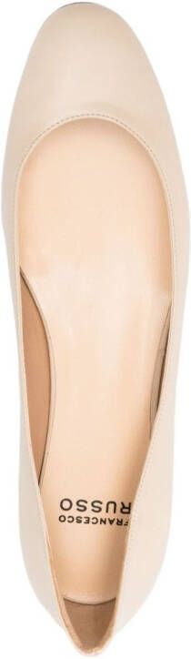 Francesco Russo Leren ballerina's Beige