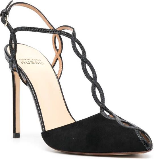 Francesco Russo Leren pumps Zwart