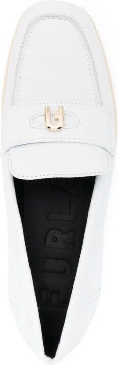 Furla Loafers met logoplakkaat Wit