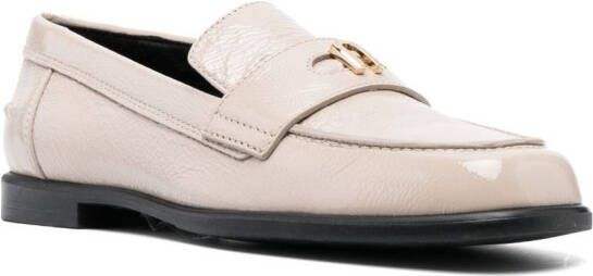 Furla Loafers met logoplakkaat Beige