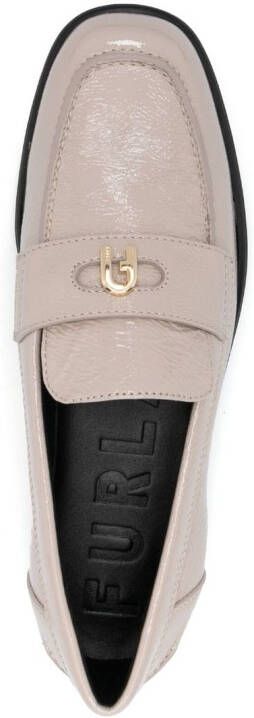 Furla Loafers met logoplakkaat Beige