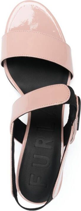 Furla Lakleren sandalen Beige