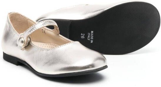 Gallucci Kids Ballerina pumps met drukknopen Goud