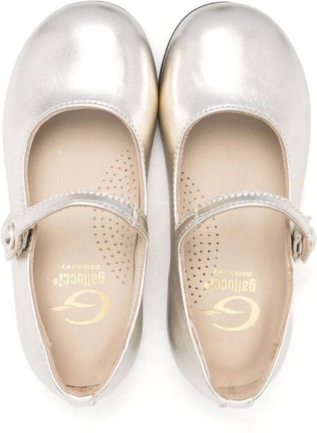 Gallucci Kids Ballerina pumps met drukknopen Goud