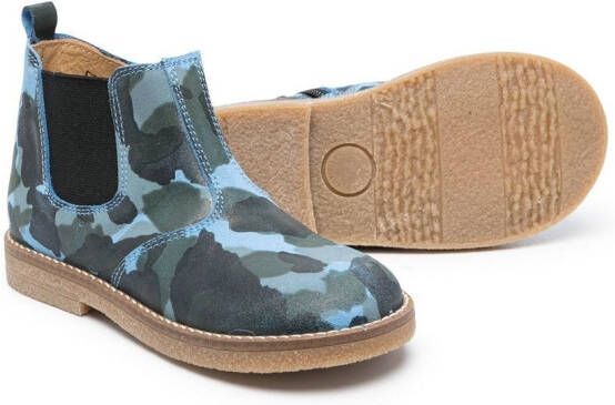 Gallucci Kids Enkellaarzen met camouflageprint Blauw