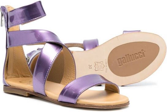 Gallucci Kids Metallic sandalen Paars