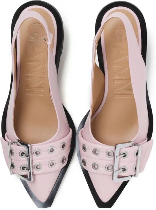 GANNI Slingback pumps met gesp Roze